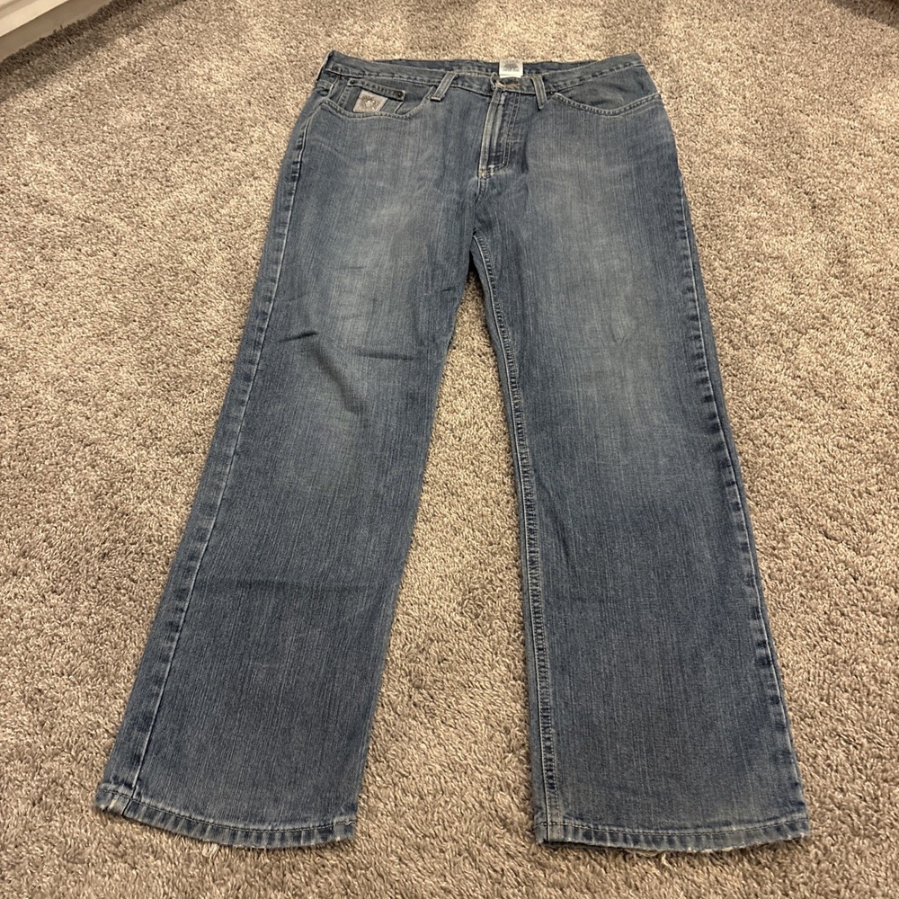 Cinch Mens Silver Label Blue Jeans Size 34x30 Western Straight Denim MB98034001